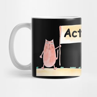 Actor, profession, work, worker, professional, cat, humor, fun, job, humorous, watercolor, animal, character Mug